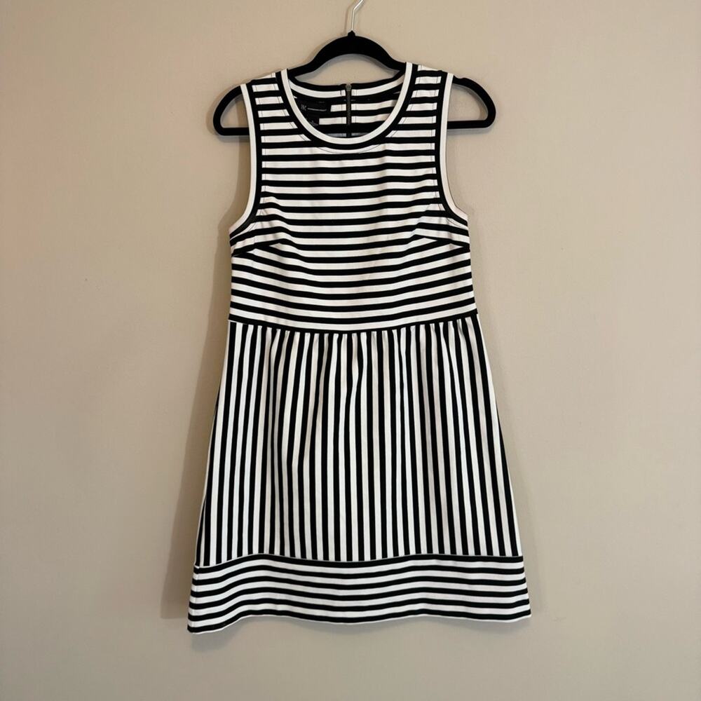 INC International Concepts Women's Black White Striped Mini‎ Dress Size Large